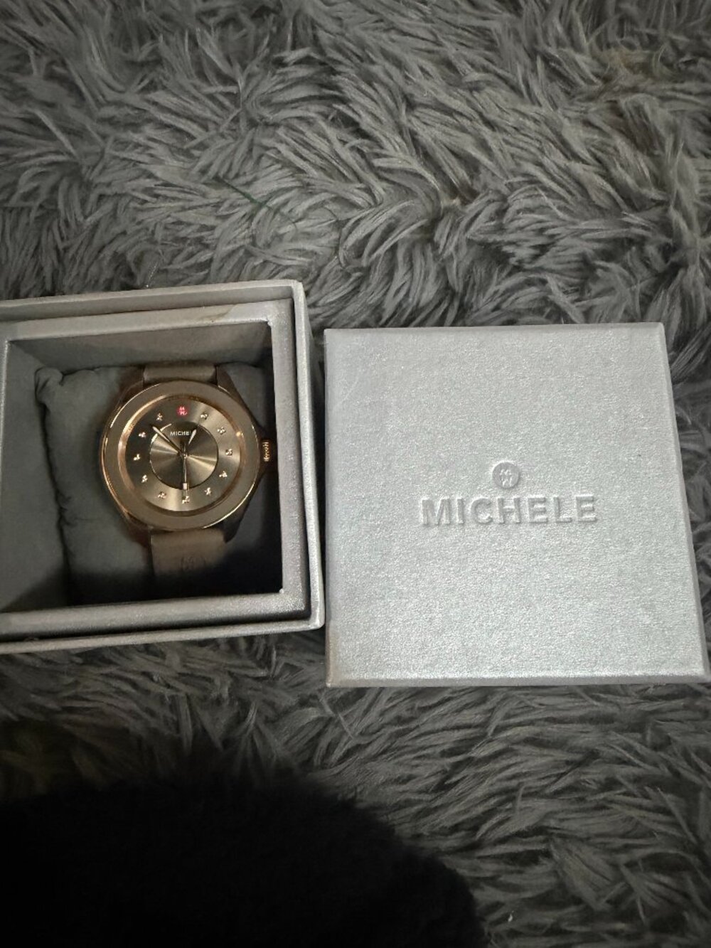 Michele NY Rose Gold Watch ⌚💖 Crystal Dial w/ Box – Luxury Designer Timepiece